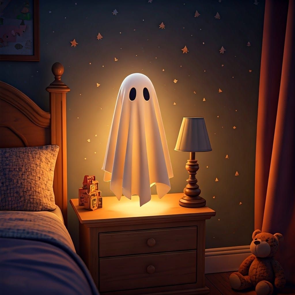Ghost Lamp in Child's Room, Pixar Style