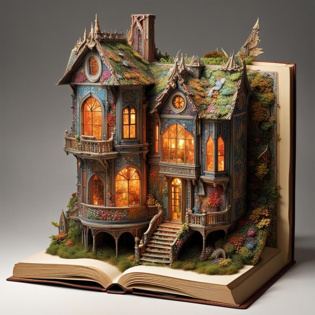 Fairytale Book Home for Elves: Intricate Design