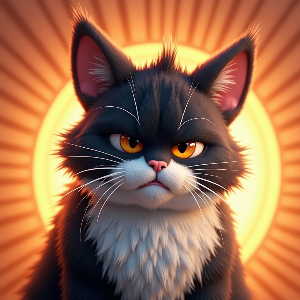 Majestic Masked Cat in 3D Digital Art