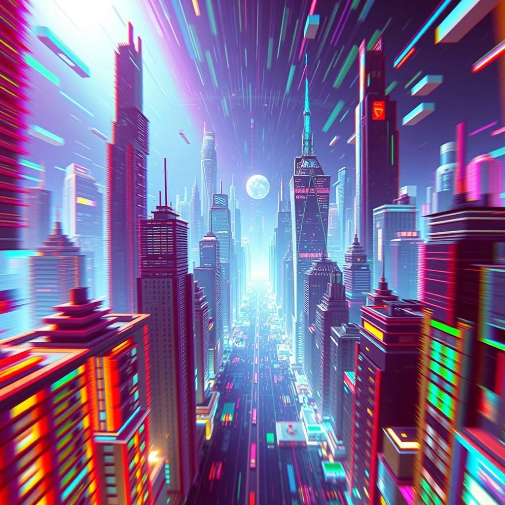 Dazzling Stroboscopic 3D Illusion in Vibrant Analog Aestheti...