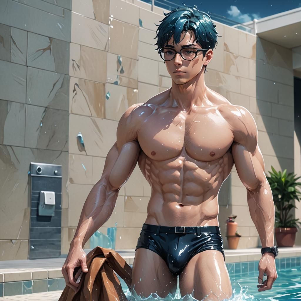 Handsome Android Hunk Emerges, Anime Cel-Shaded Style
