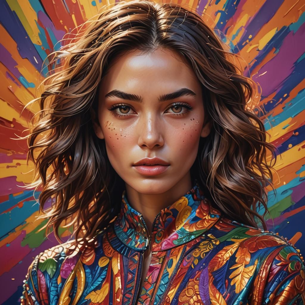 Hyperrealistic Portrait of a Confident Supermodel