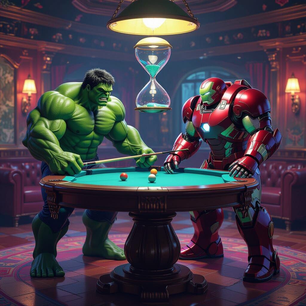 Hulk and Hulkbuster Play Pool: Fantasy Concept Art