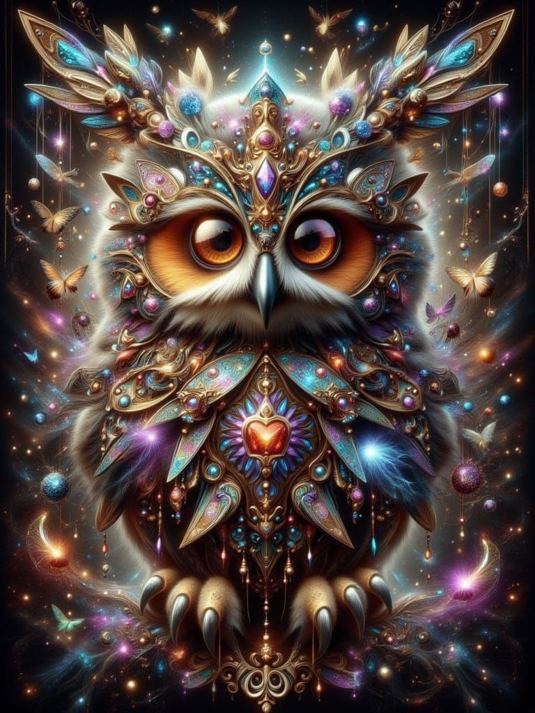 Card Owl: Digital Art Masterpiece