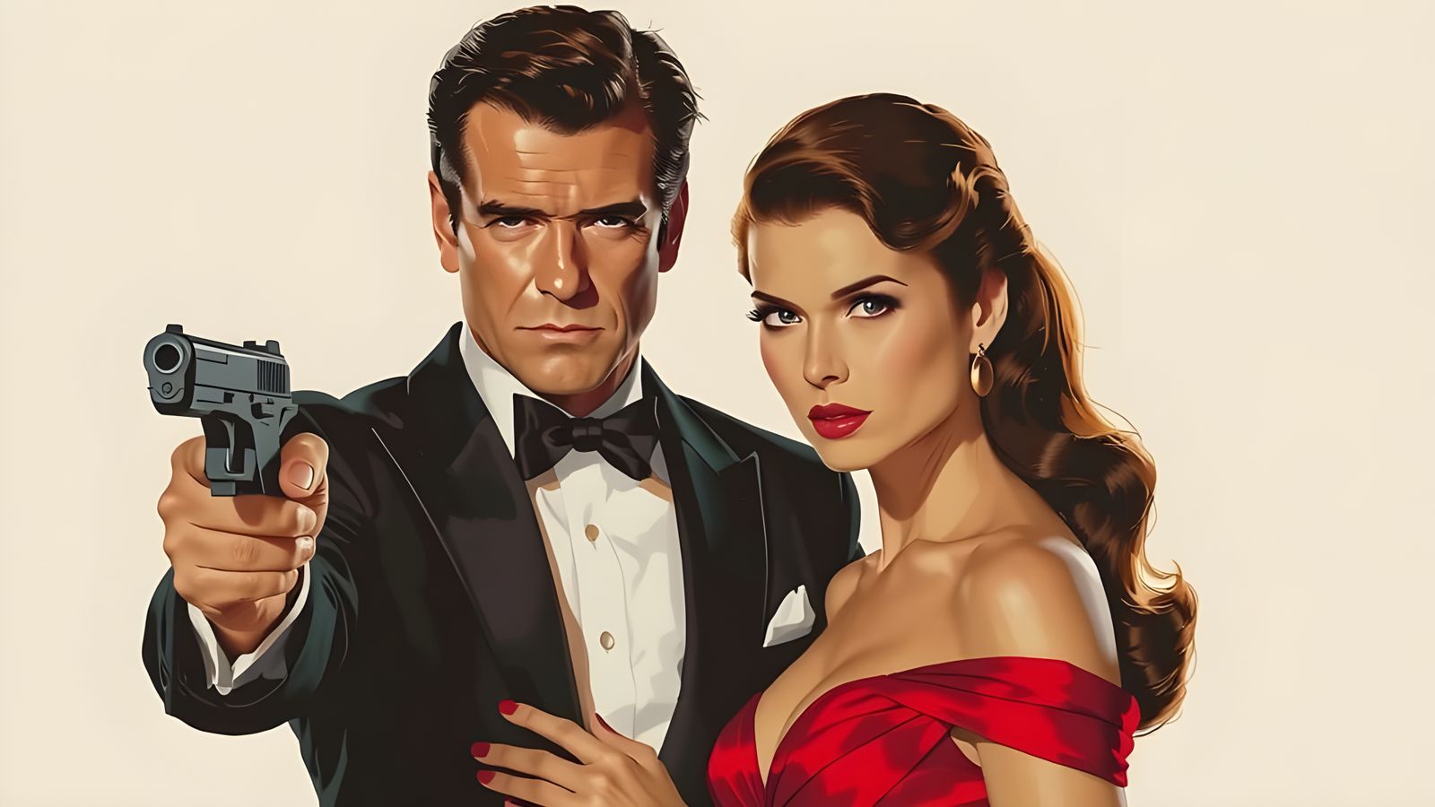 James Bond in Futuristic Noir Style