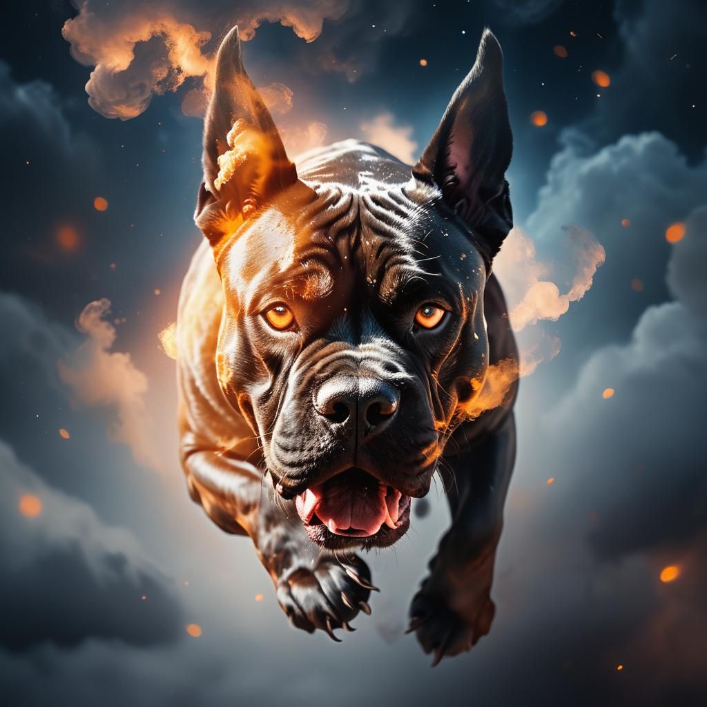 Dramatic Cosmic Cane Corso in Dreamscape Style