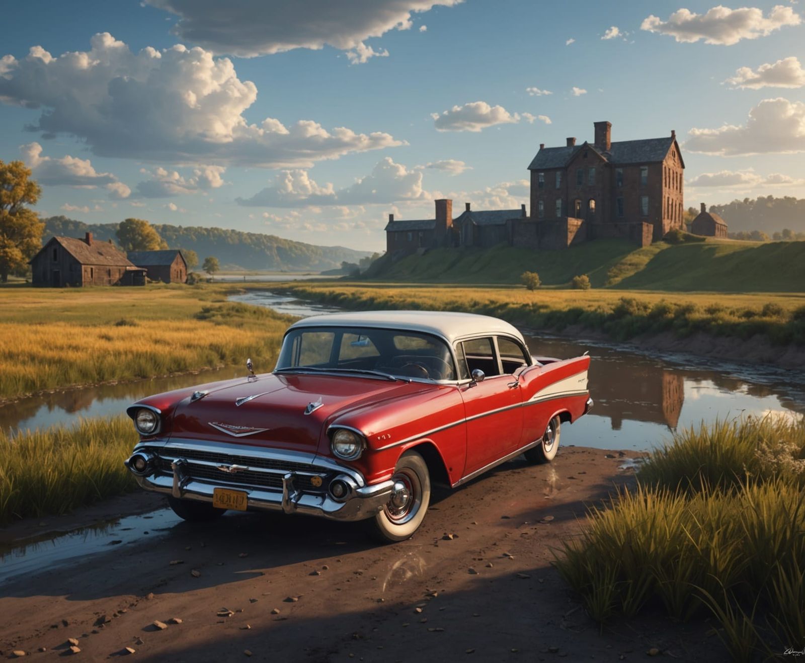 Epic Fantasy Levee Scene in Deep Color