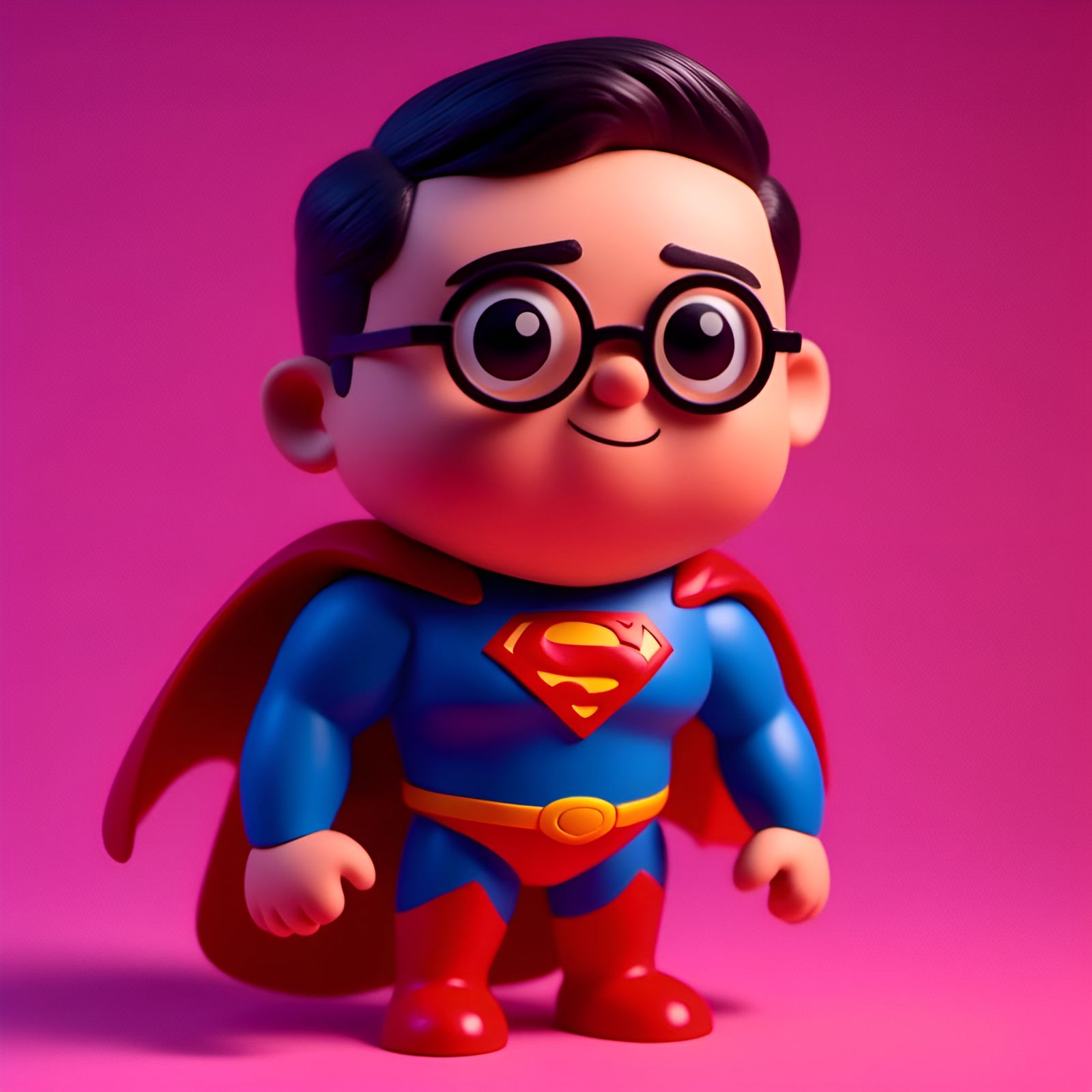 Claymation Superman in Cute Animation Style