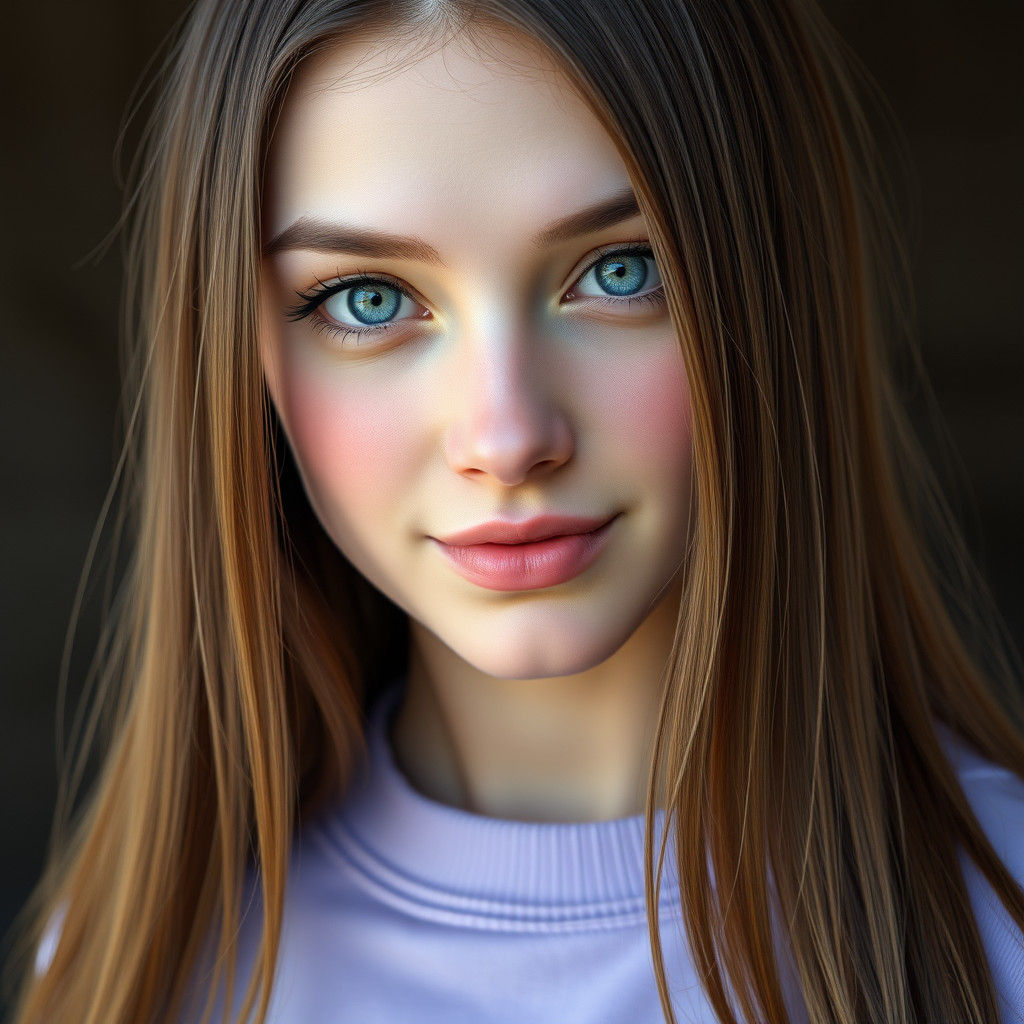 Ethereal Irish Goddess in Soft Pastels and Rich Brown Hues