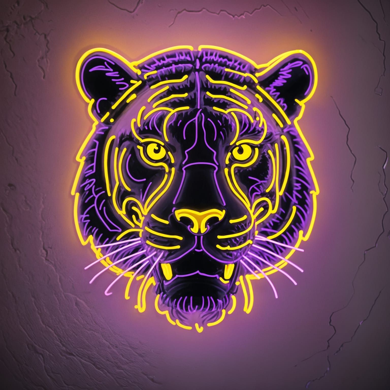 Vibrant Neon LSU Tiger Logo