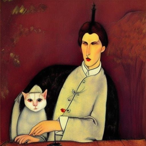 Vampire Lord with Cats: Dark Fantasy Concept Art