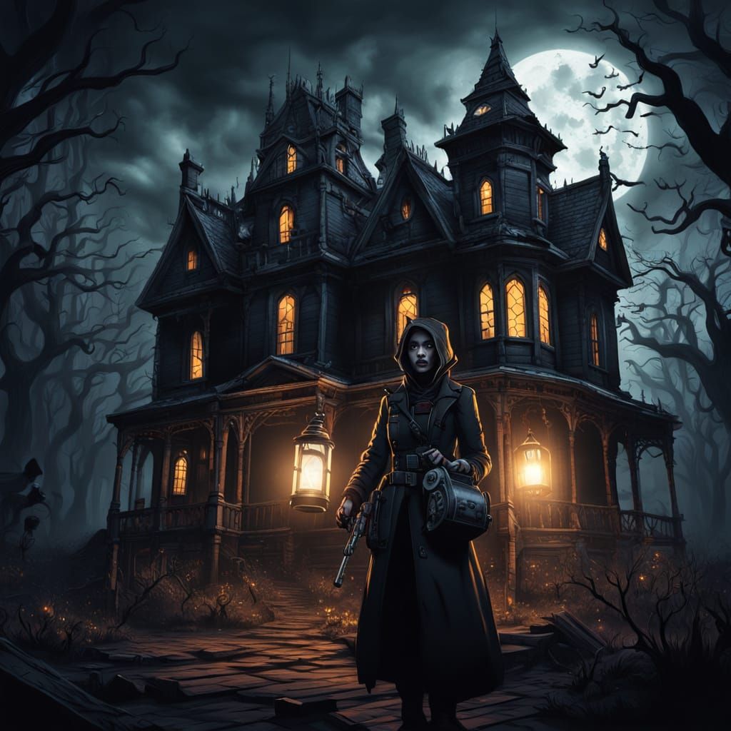 Gothic Haunted House Exploration by Lantern Light