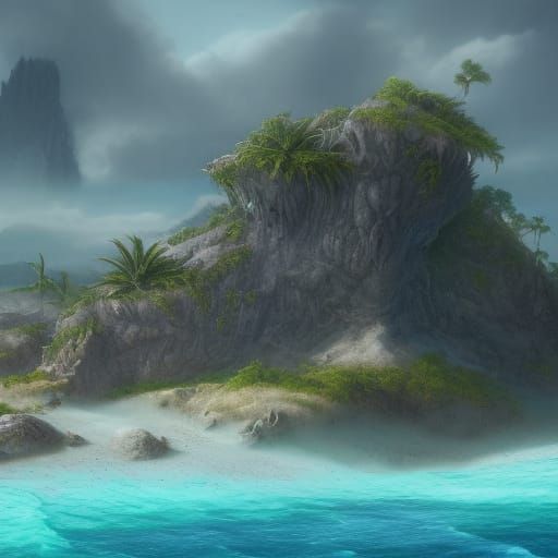 Fantasy Deserted Island Concept Art