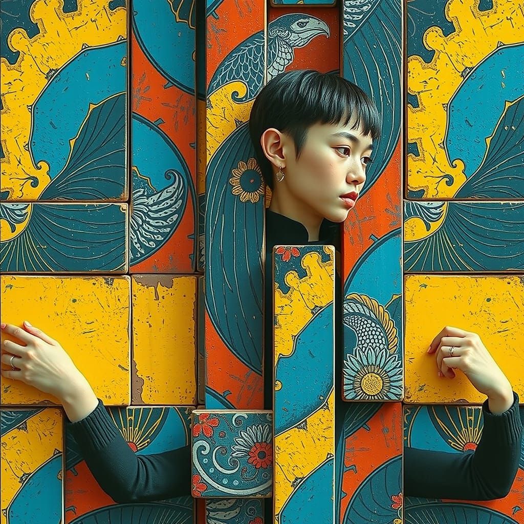 Hyperrealistic Masterpiece in Vibrant Triadic Colors