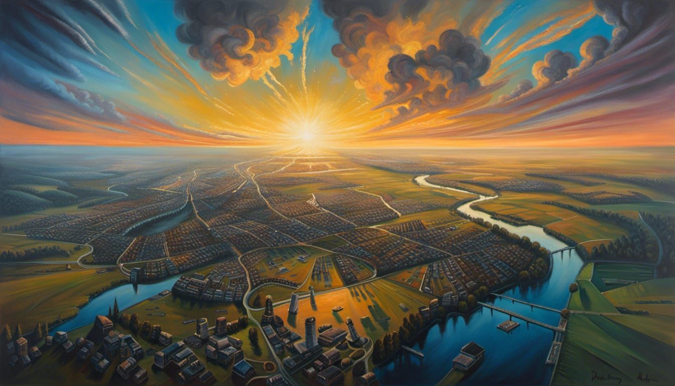 Surreal Drone Assault Landscape at Midnight