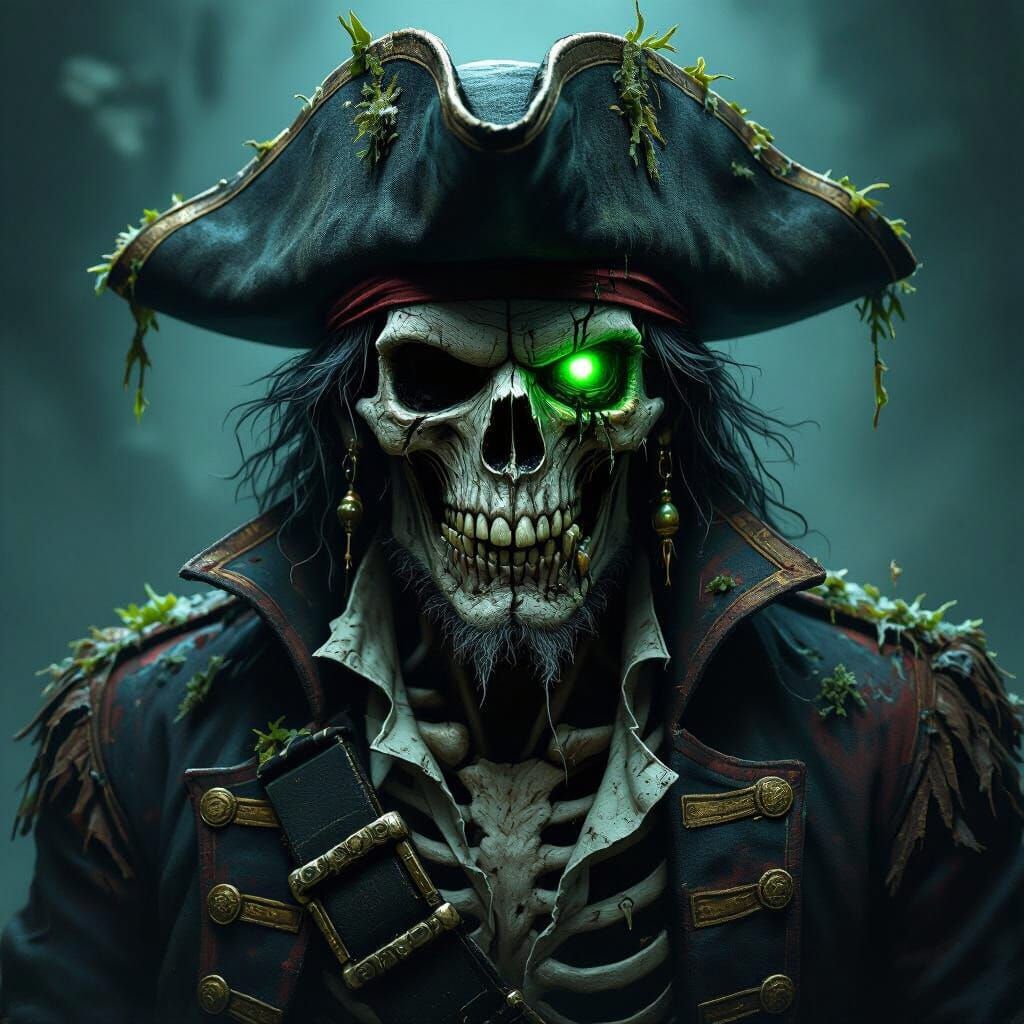 Undead Pirate Captain with Glowing Eye