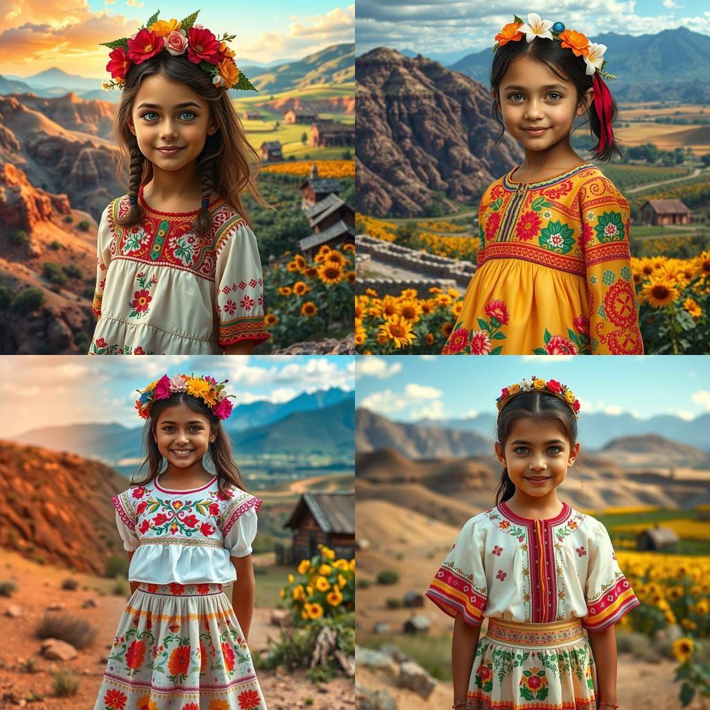 Girl with Mexican and Ukrainian Heritage in Vibrant Cultural...