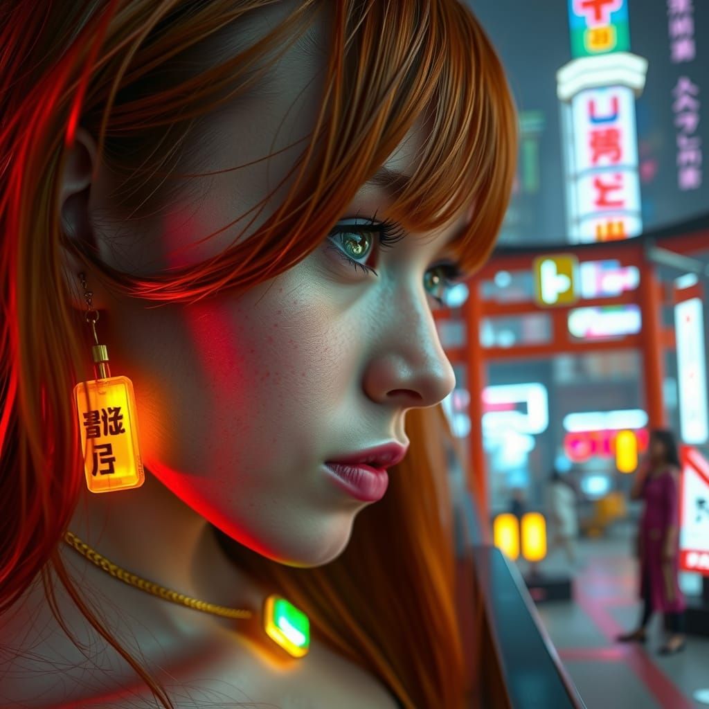 Neon Goddess of the Cyberpunk City