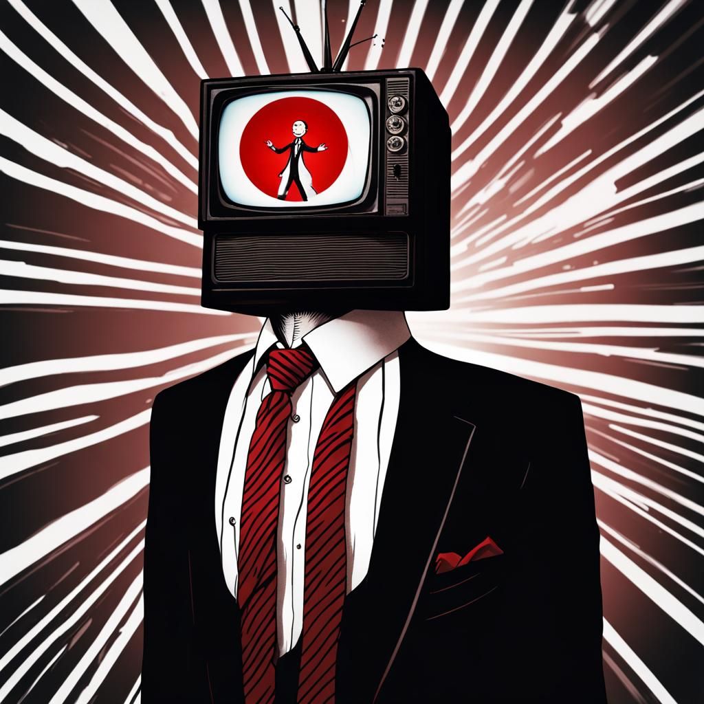 Headless TV Man in Tuxedo: Fantasy Concept Art