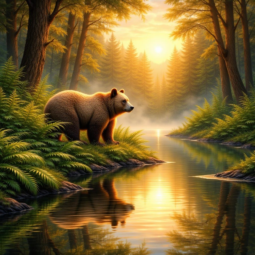 A majestic brown bear,