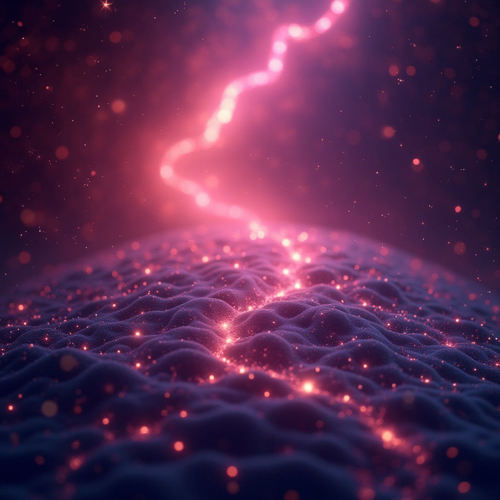 Dreamlike IoT Network in Purple and Red Tones