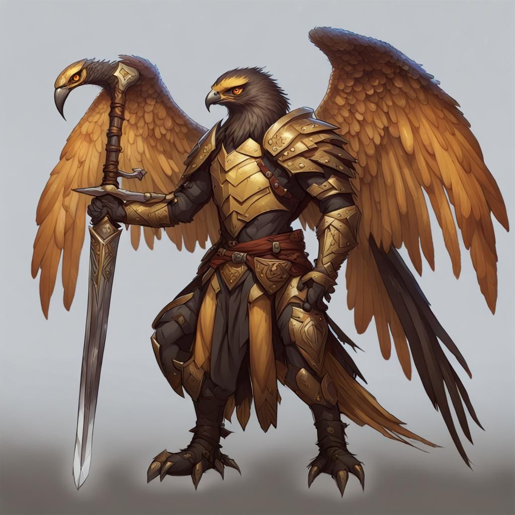 Arakocra Paladin Knight with Greatsword in Battle