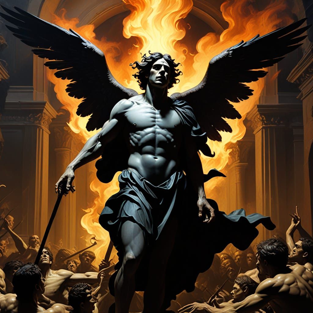 Divine Wrath Unleashed in Chiaroscuro Splendor