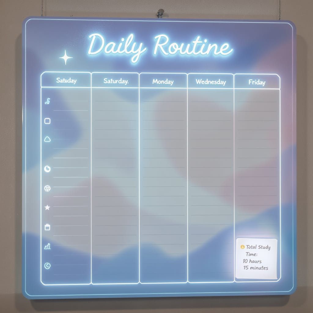Minimalist Daily Routine Planner Board with Elegant Typograp...