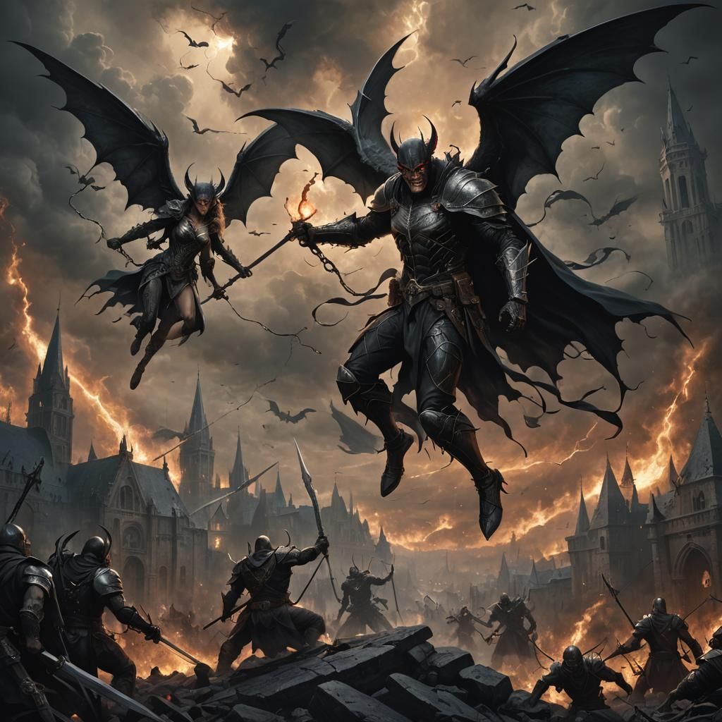 Dark Fantasy Angel in Hyperdetailed Style