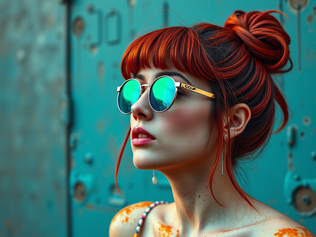 Ultraminimalist Horror Scene in Rust and Blue