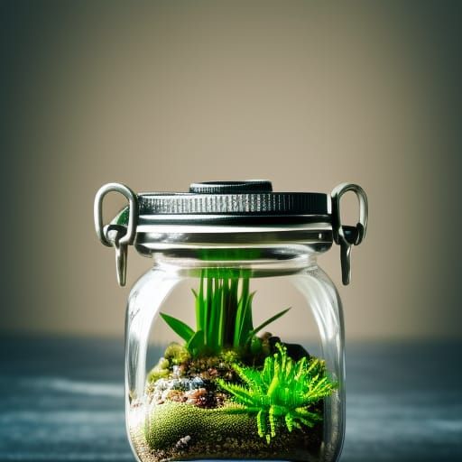 Lizard in a Jar: Miniature Terrarium Photo