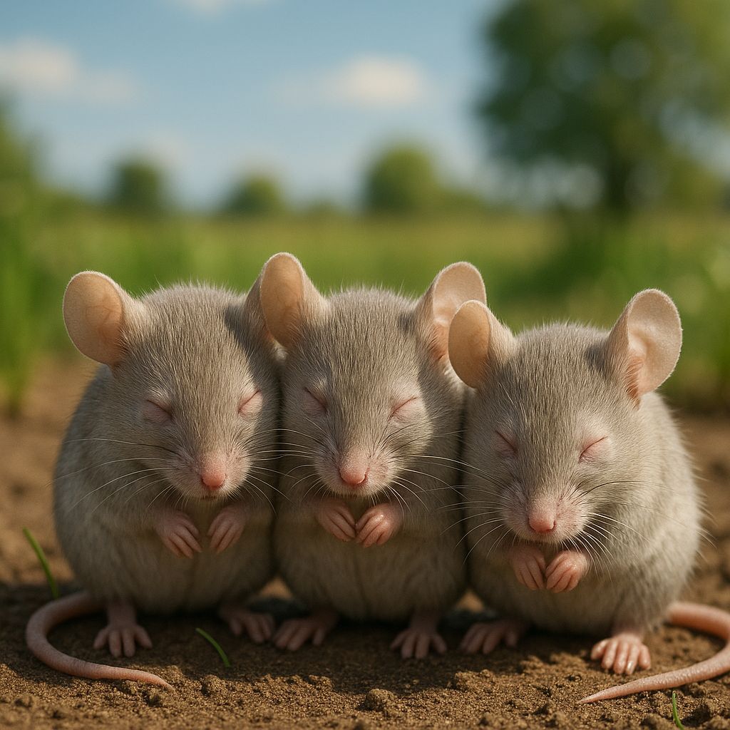 Adorable CGI Blind Mice Enjoying Sunny Day