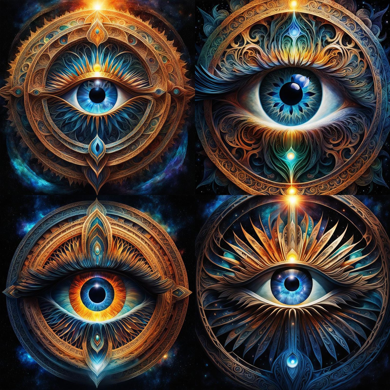 Celestial Eye: Stylized Watercolor Art