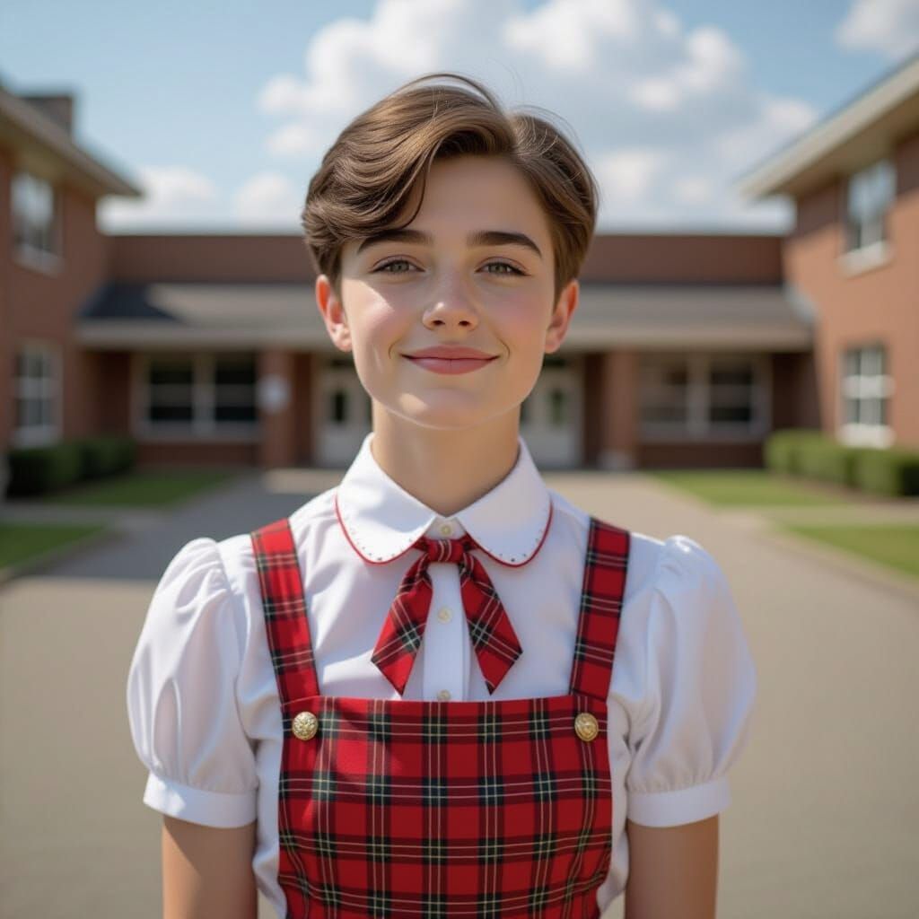 19-Year-Old Man in Schoolyard: Digital Matte Painting