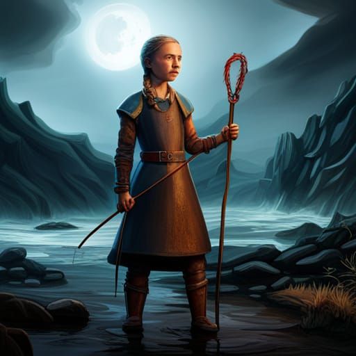 Leather-clad Figure with Whip: Detailed Fantasy Art