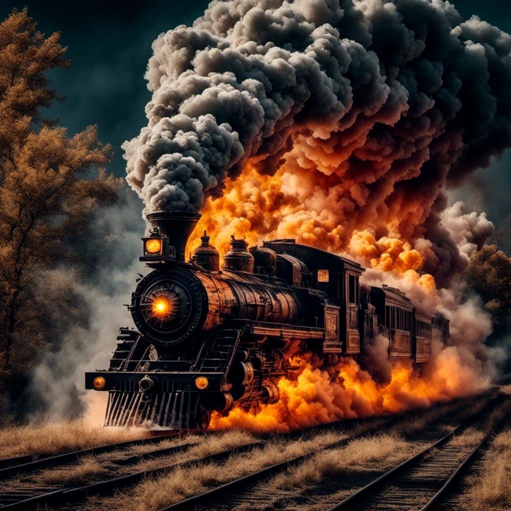 Smoky Train Robbery with Android Figure