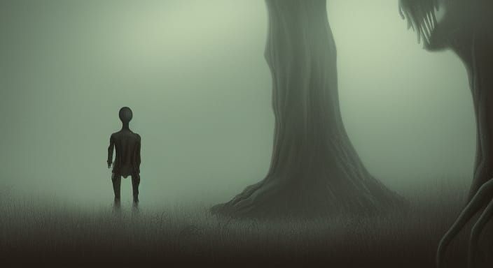 Eerie Anomaly Creature in Ominous Fog