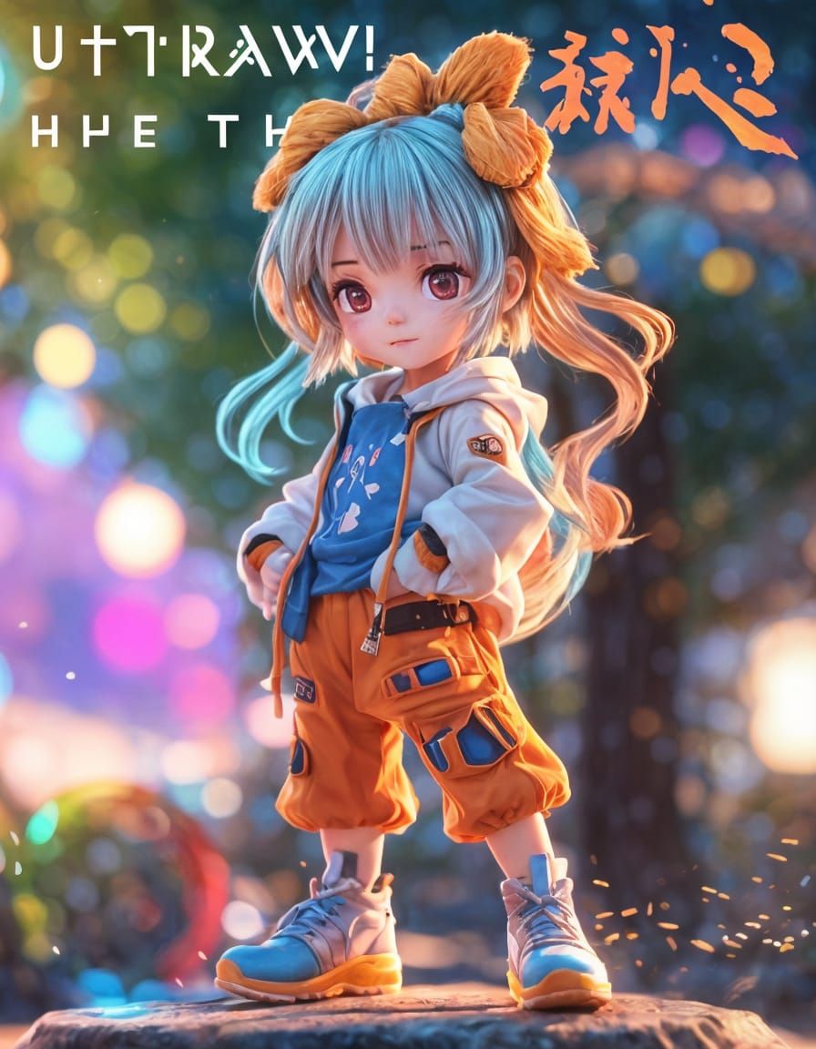 Charming 3D Anime Character in Cartoon Style