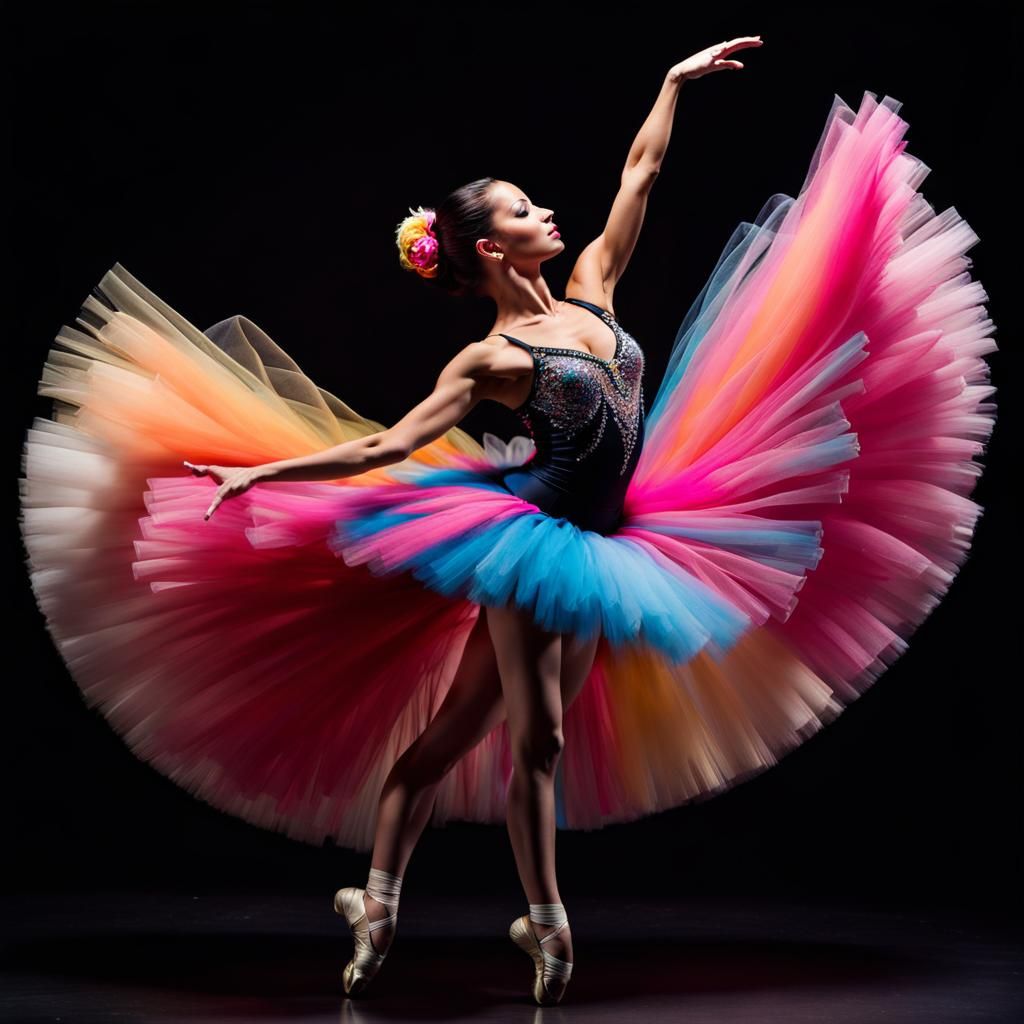 Graceful Ballerina with Colorful Tutu