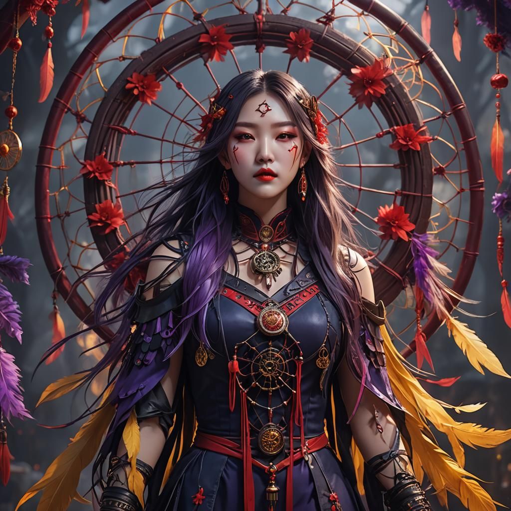 Siyeon Dreamcatcher Portrait in Dark Fantasy Style