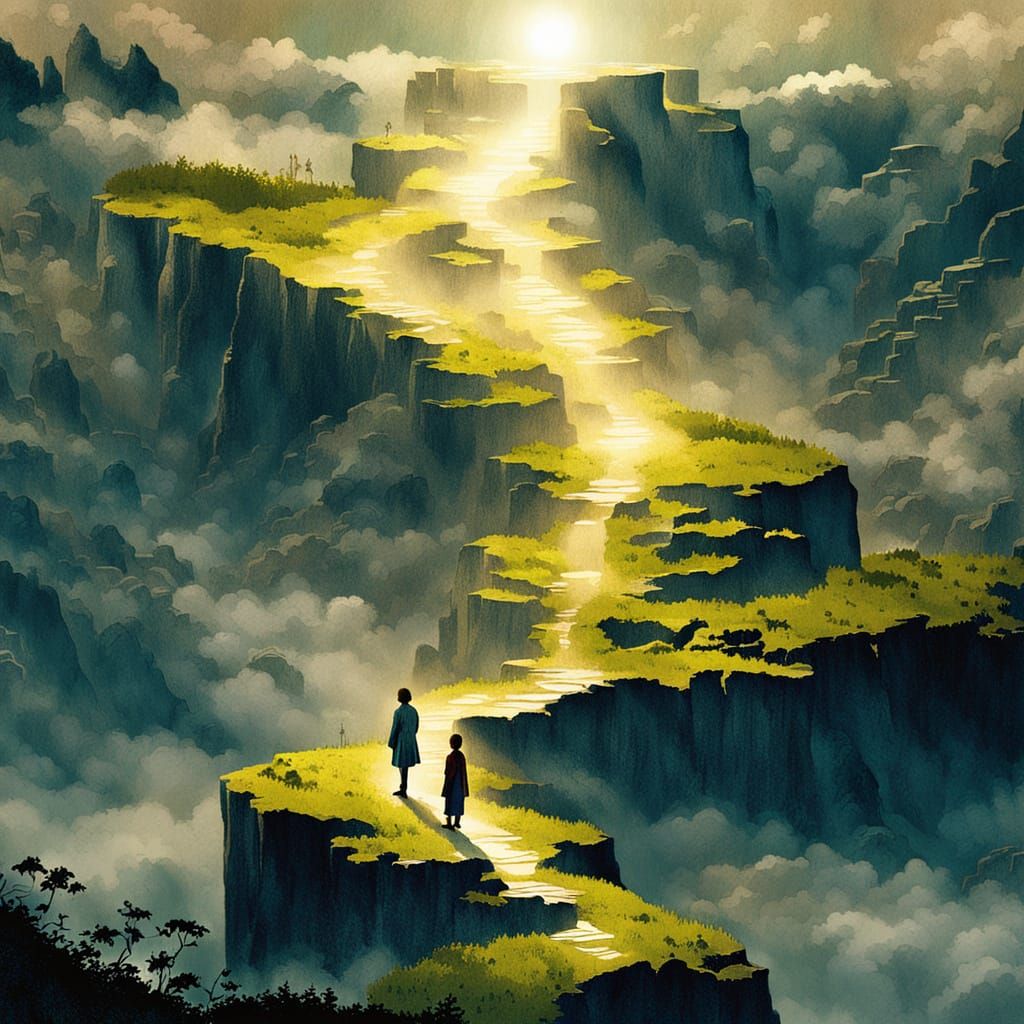 Surreal Anime Landscape in Makoto Shinkai Style