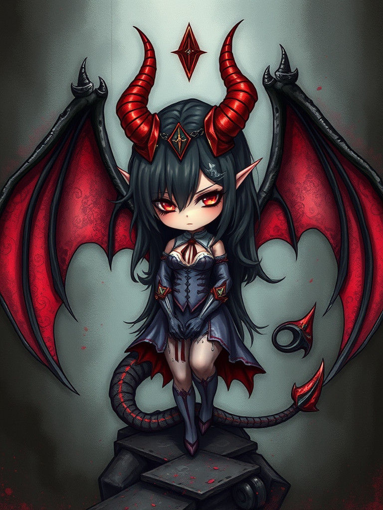 Dark Fantasy Chibi Demon Queen