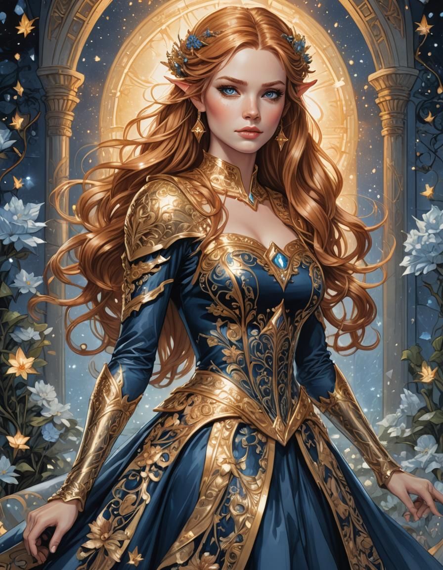 Royal Elf Princess in Comic Book Style