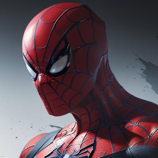 Hyperrealistic Spider-Man Splash Art Portrait