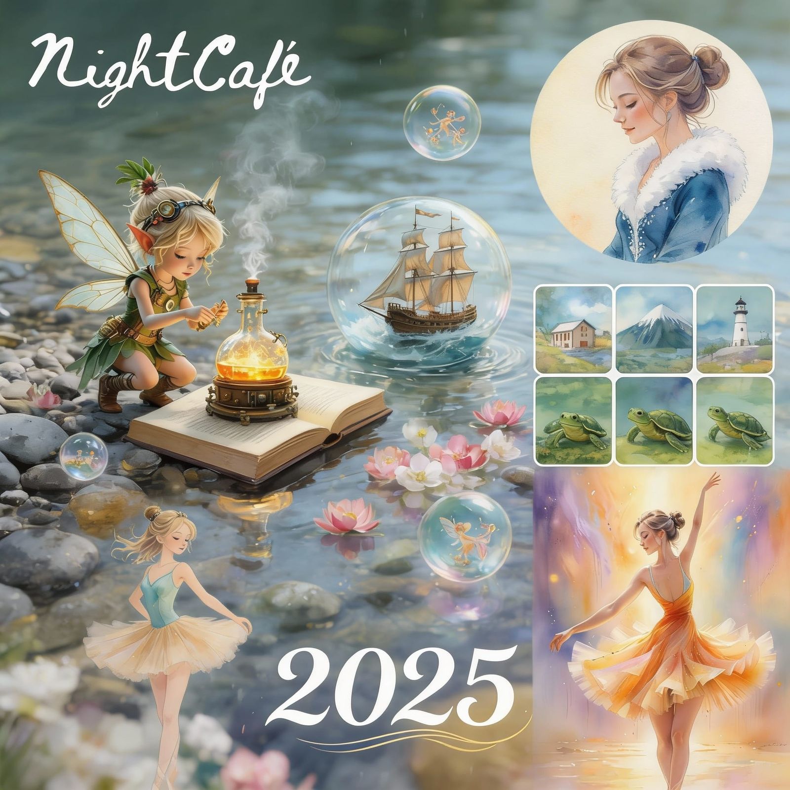 AI Collage of 2025 Artworks with Logo and Avatar