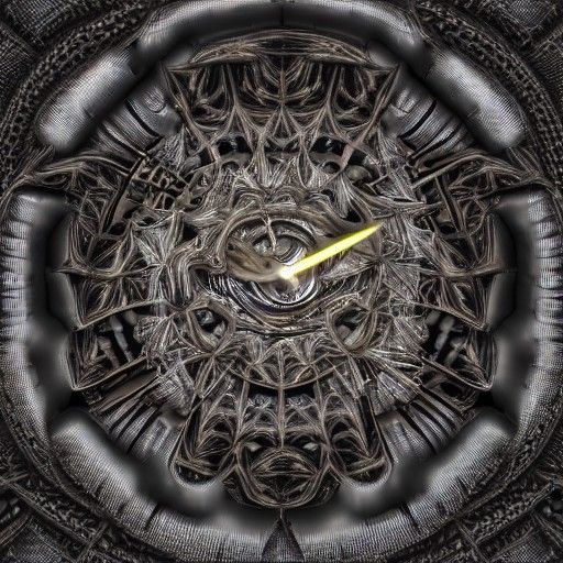 Flesh Alien Clock in Fractal 4K Render