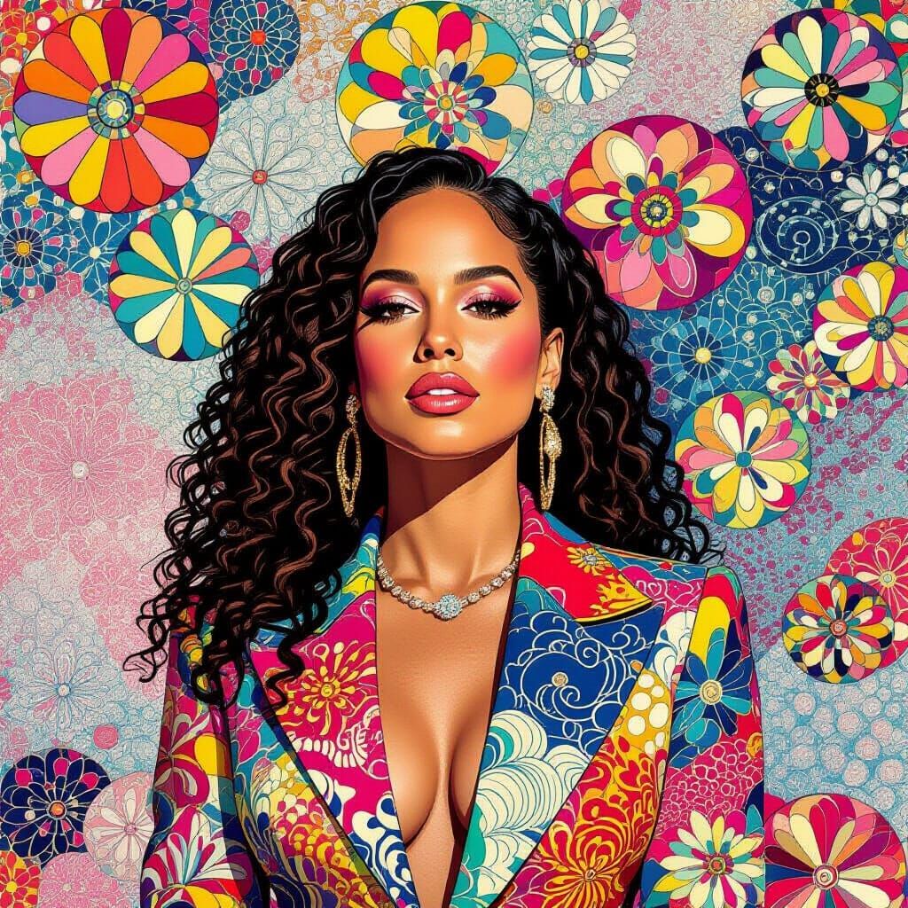 Alicia Keys in a Vibrant Kaleidoscope of Colors