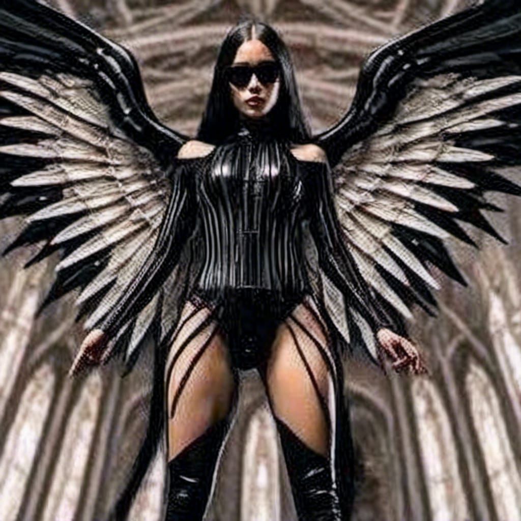 Latex goth angel