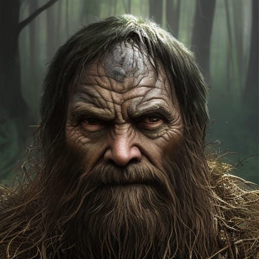 Fantasy Bog Man Portrait in Striking Detail