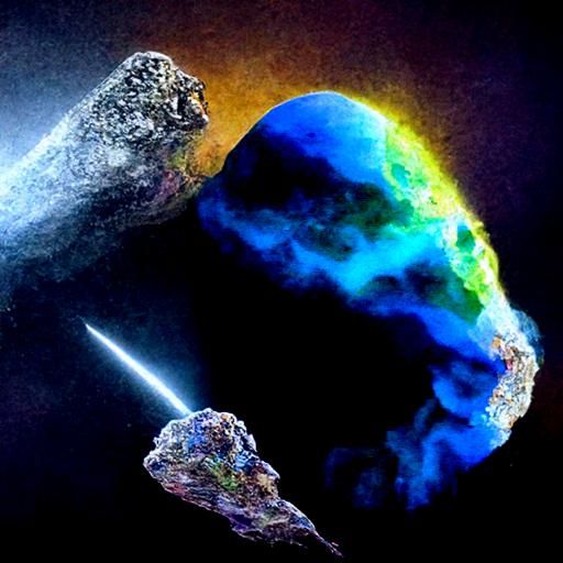 Cosmic Collision: Comet Impact in Astral Style